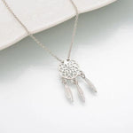 Silver dream catcher necklace