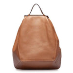 Brown leather fashion backpack women