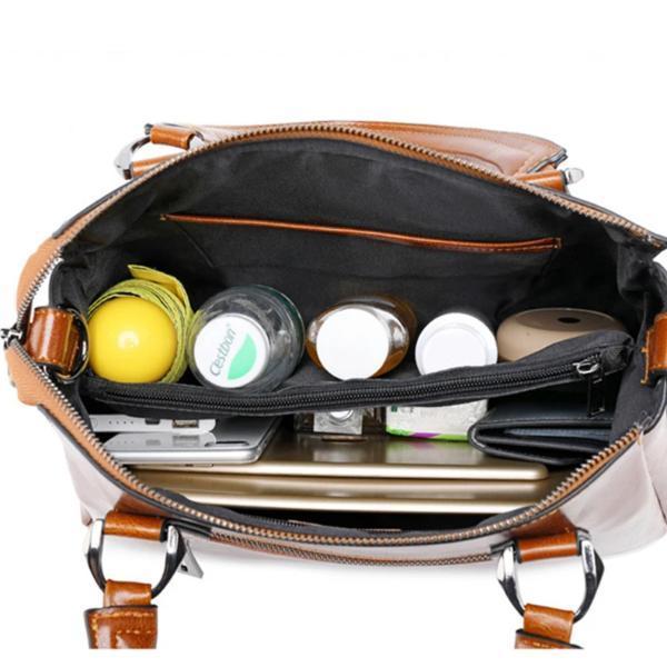 Leather crossbody purse with middle separation