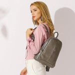 silver leather backpack