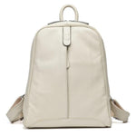 Beige soft genuine leather backpack