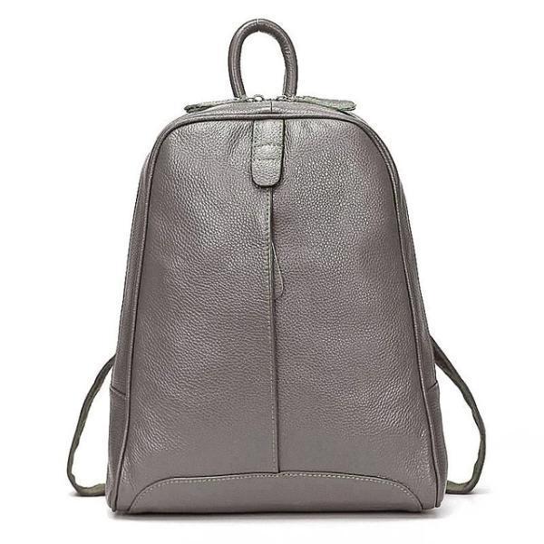 Bronze soft genuine leather backpack