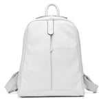 White soft genuine leather backpack