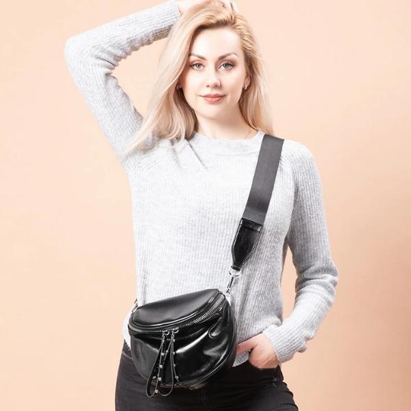 black leather crossbody bag