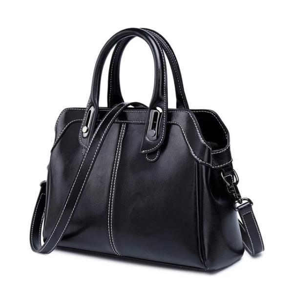 Black leather shoulder bag