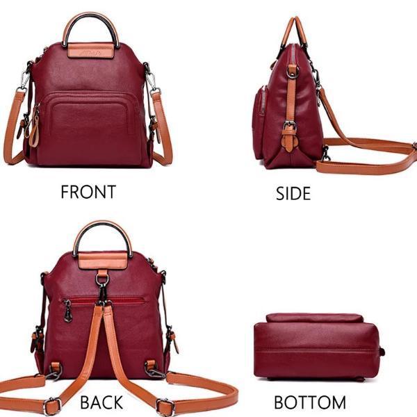 Backpack crossbody leather bag