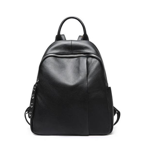 Black leather mini backpack