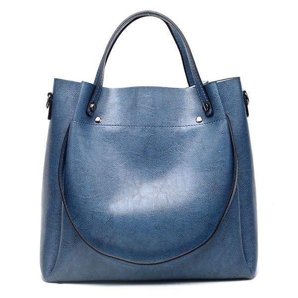 Skye blue vegan tote bags with crossbody strap