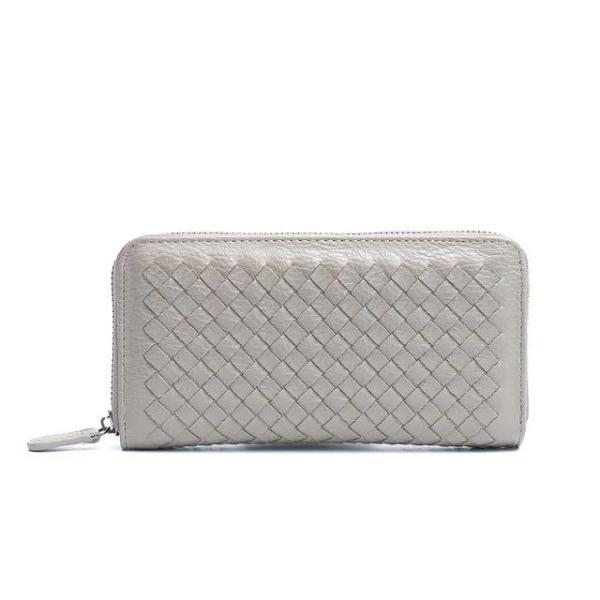 Light gray leather wallets for women