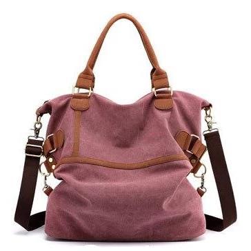 Red canvas laptop messenger large bag women