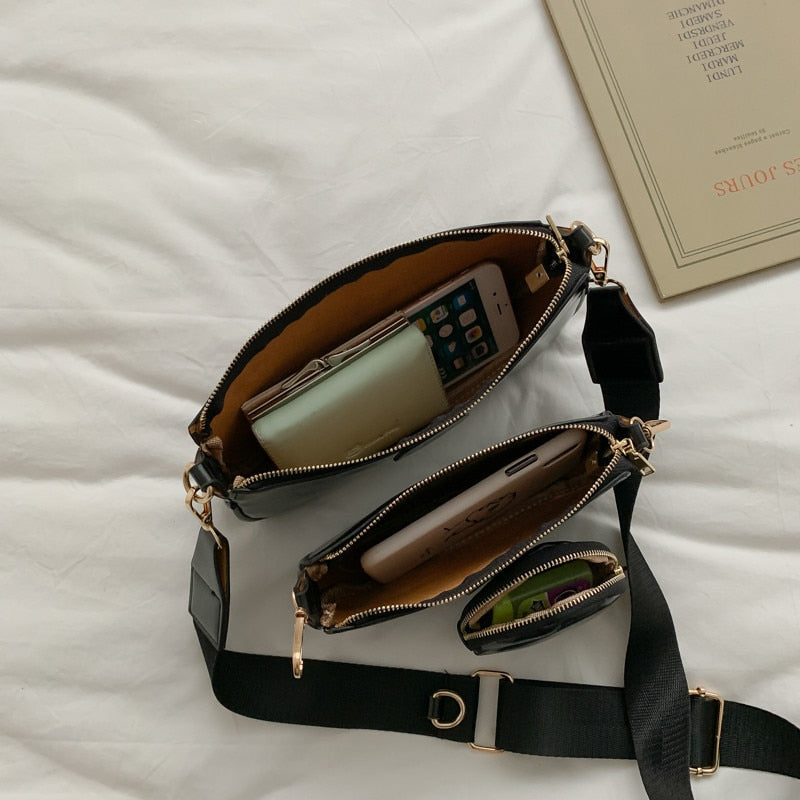 fashion three in one Handbags designer shoulder bags luxury pu leather messenger crossbody bag cusual small purse 3 bag set 2020
