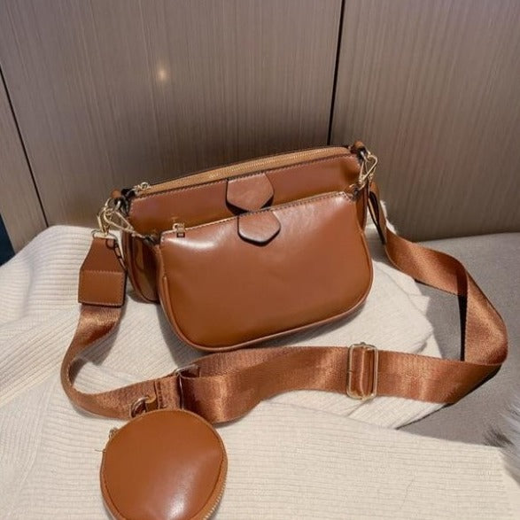 fashion three in one Handbags designer shoulder bags luxury pu leather messenger crossbody bag cusual small purse 3 bag set 2020