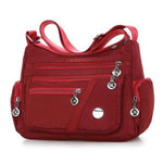 Red crossbody lightweight nylon bag
