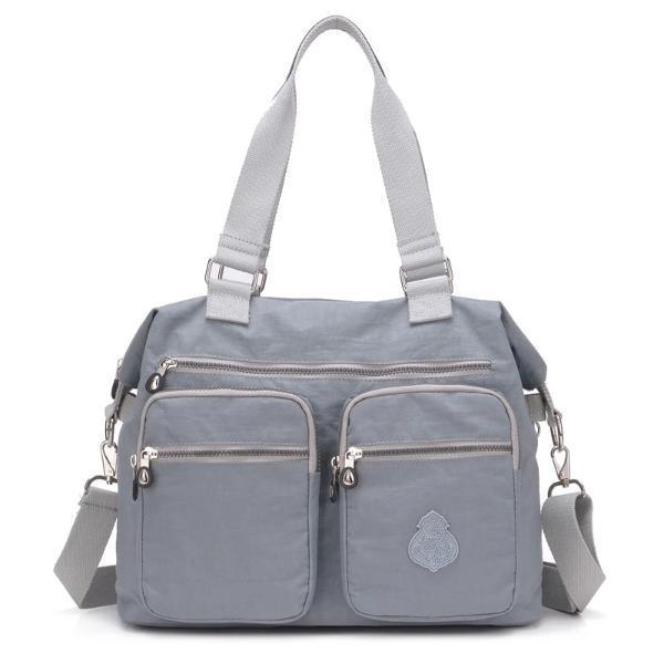 Grey Messenger tote bag crossbody nylon for women