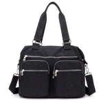 Black messenger tote bag crossbody nylon for women