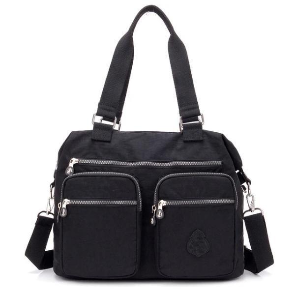 Black messenger tote bag crossbody nylon for women