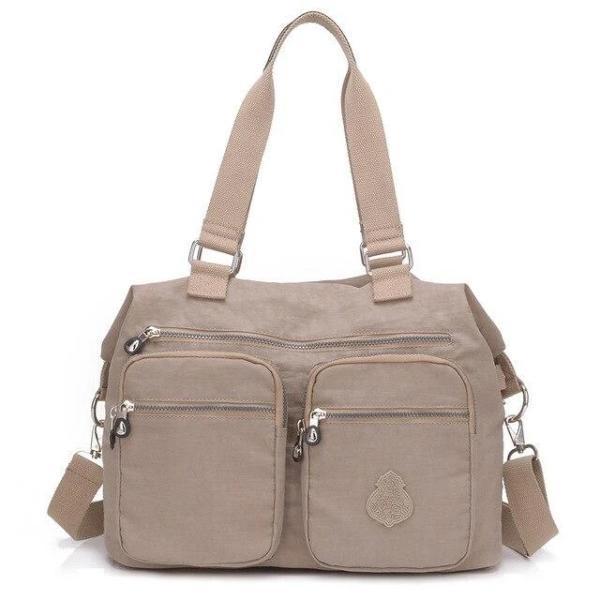 Beige messenger tote bag crossbody nylon for women