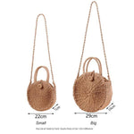 Large and small straw women crossbody bag