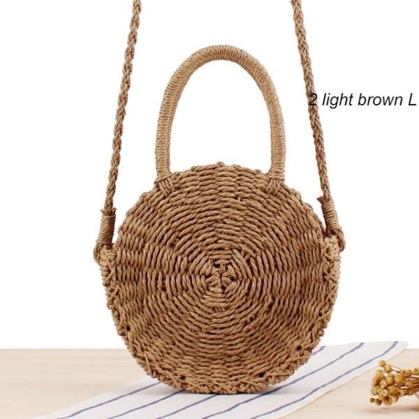 Brown straw bag for women