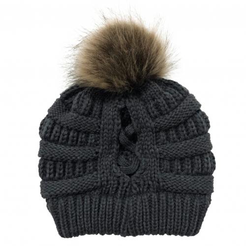 Pompon-Pferdeschwanz-Mütze, -35% + Versandkostenfrei