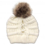Pompon-Pferdeschwanz-Mütze, -35% + Versandkostenfrei