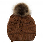 Pompon-Pferdeschwanz-Mütze, -35% + Versandkostenfrei