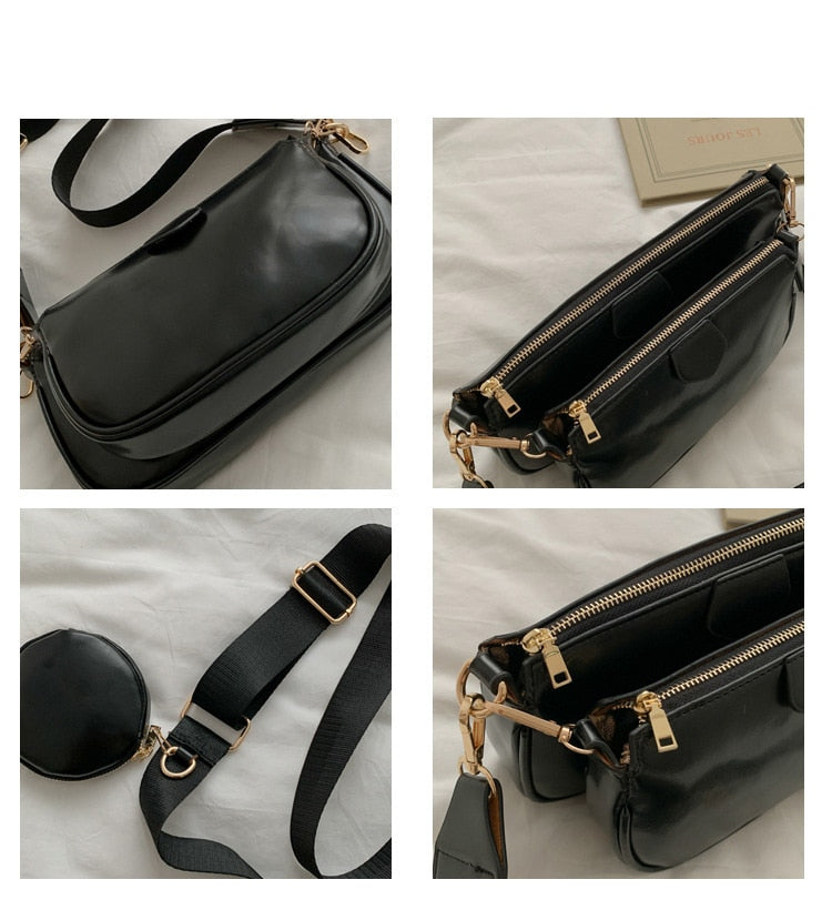 fashion three in one Handbags designer shoulder bags luxury pu leather messenger crossbody bag cusual small purse 3 bag set 2020