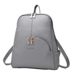 Gray small leather backpack 