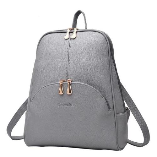 Gray small leather backpack 