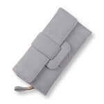 Gray leather trifold wallet womens