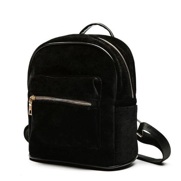 Mini velvet women backpack