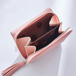Wallet with double coins zipper compartment 