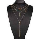 Gold vertical gold bar necklace 