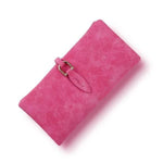 Rose red minimalist leather wallet for women