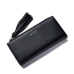 Black trifold wallet womens leather