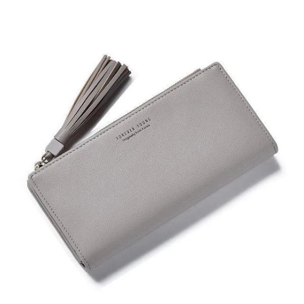 Gray trifold wallet womens leather