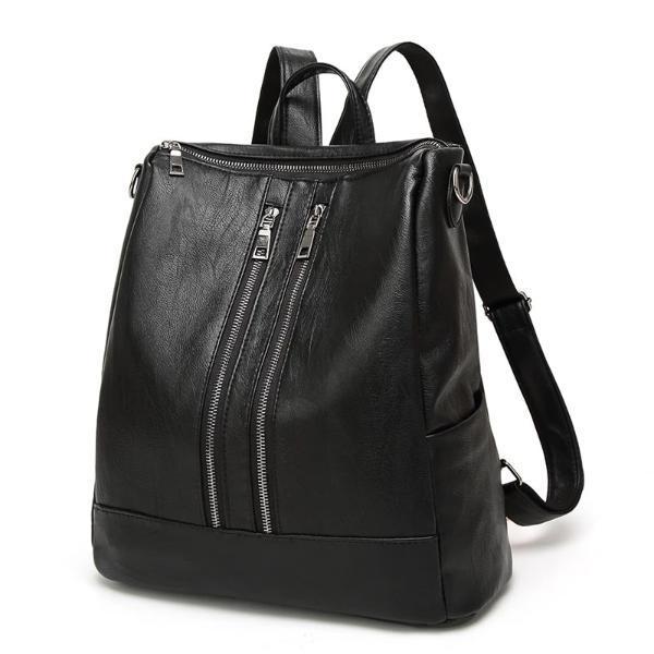 Black backpack with top eopening