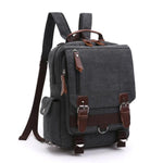 Black canvas backpack sling bag