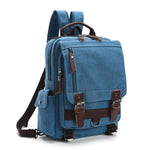 Sky blue canvas backpack sling bag