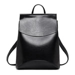 Black vegan leather backpack purse for women