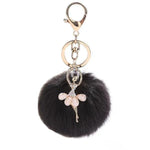 Black ballerina keychain with pompom