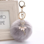 Cute pompom keychain with ballerina