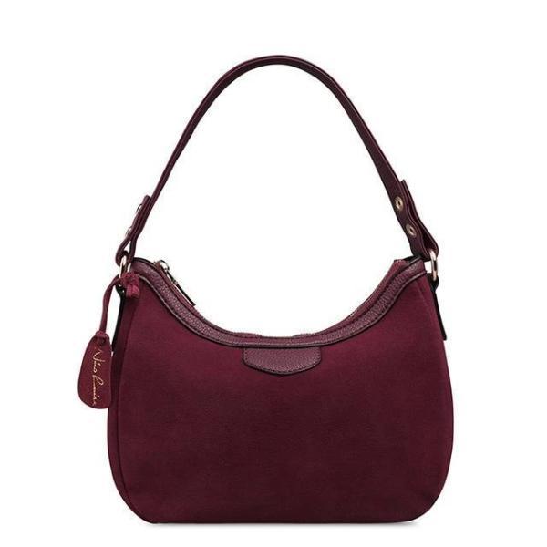 dark purple Suede hobo bag