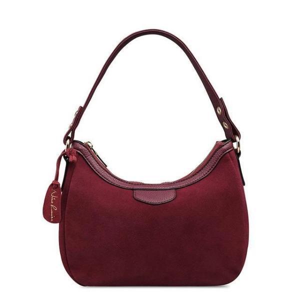 Burgundy Suede hobo bag