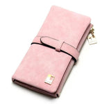 Pink suede nubuck wallet for women