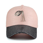 cute fashion pink cap with glitter brim
