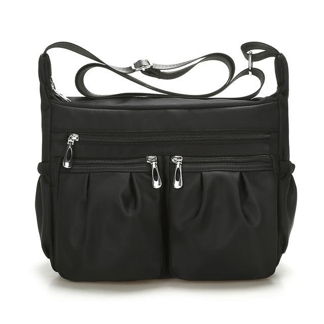 Black lightweight nylon crossbody bag