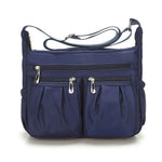Blue lightweight nylon crossbody bag