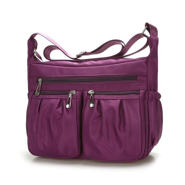 crossbody nylon shoulder bag purple
