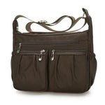 Dark brown lightweight nylon crossbody bag